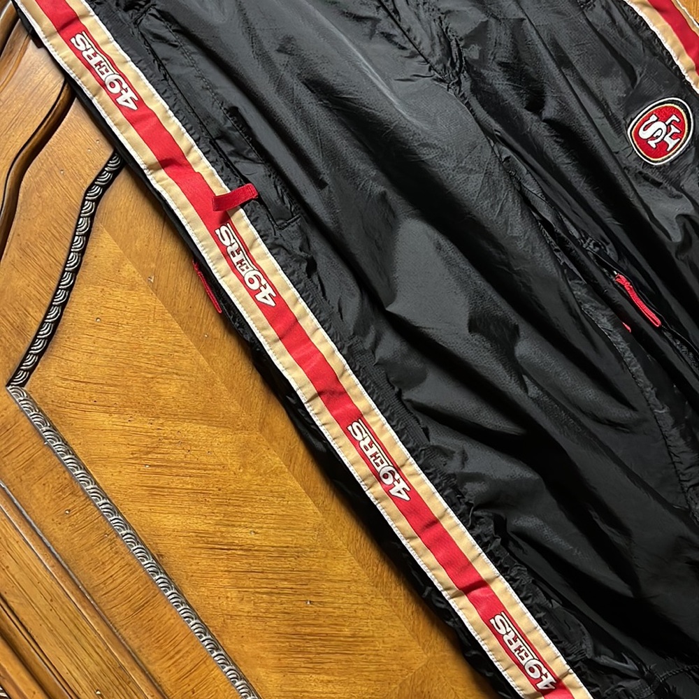 NFL Team Apparel San Francisco 49ers Workout/Sweatpants zipper down & up and off - Picture 6 of 13